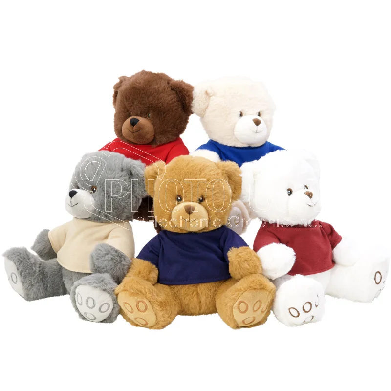 18 cm Sublimation Blank Custom Plush Teddy Bear with T-Shirt