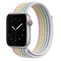 New 82 Color Woven Breathable Wristband Rainbow Sports strap Loop For Apple Watch 6 SE 5 4 Nylon Band 40 44mm
