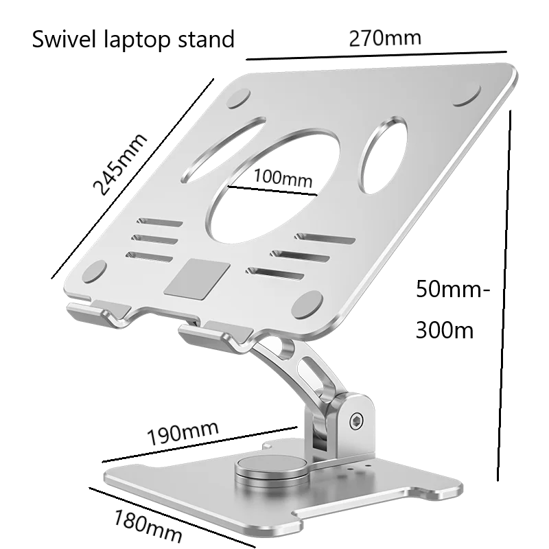 Economics Aluminum Alloy Desk PC Stand 360 Rotating Base Swivel Rotatable Notebook Holder Laptop Stand