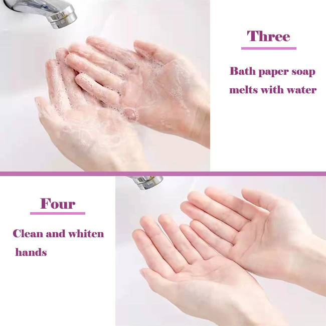 Wholesale OEM 20pcs Travel Supplies Portable portable soap paper sheets Transparent Disposable Soap Mini paper soap sheets