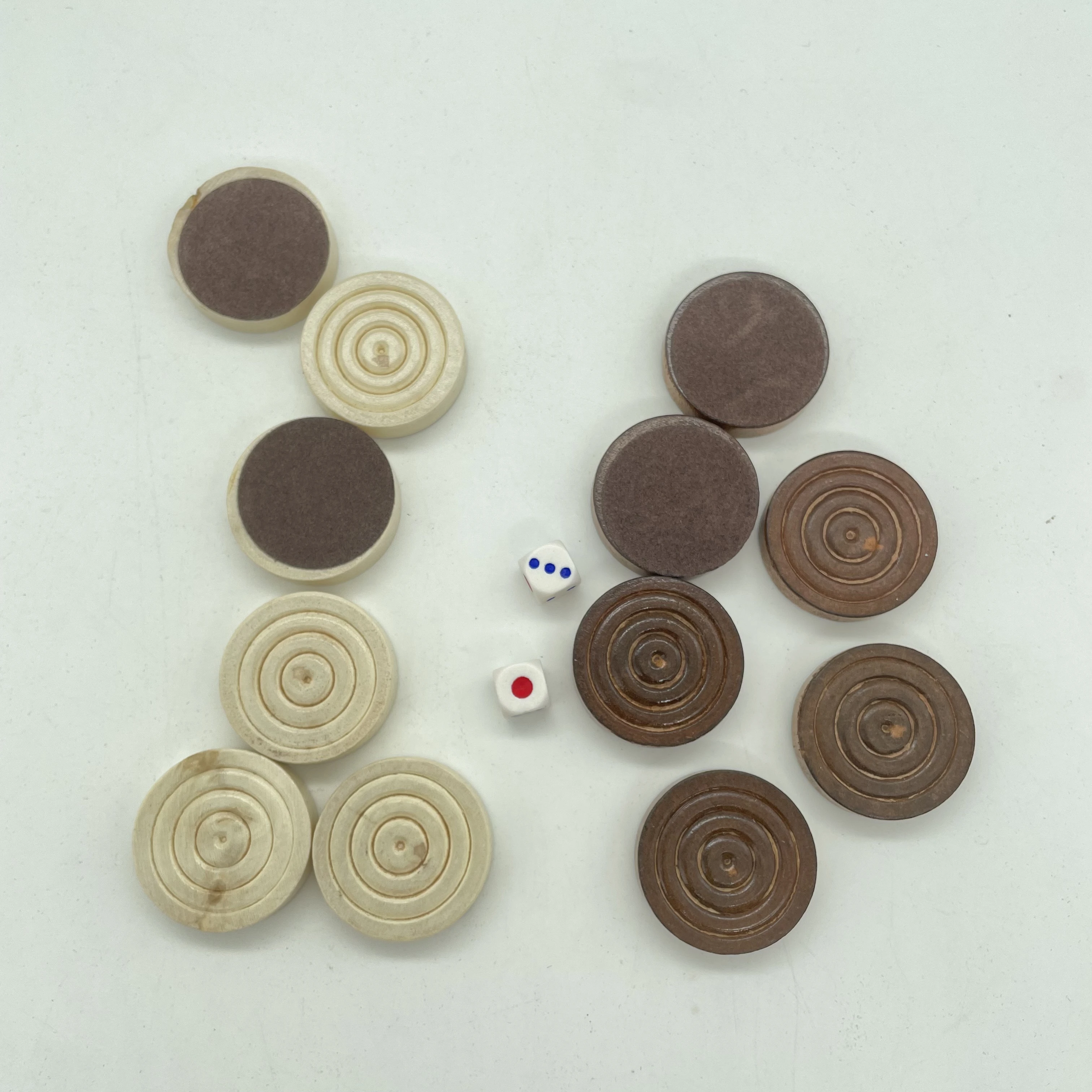 High Quality Custom Backgammon Accessories Solid Wood Checker Pieces For Chess Board Game