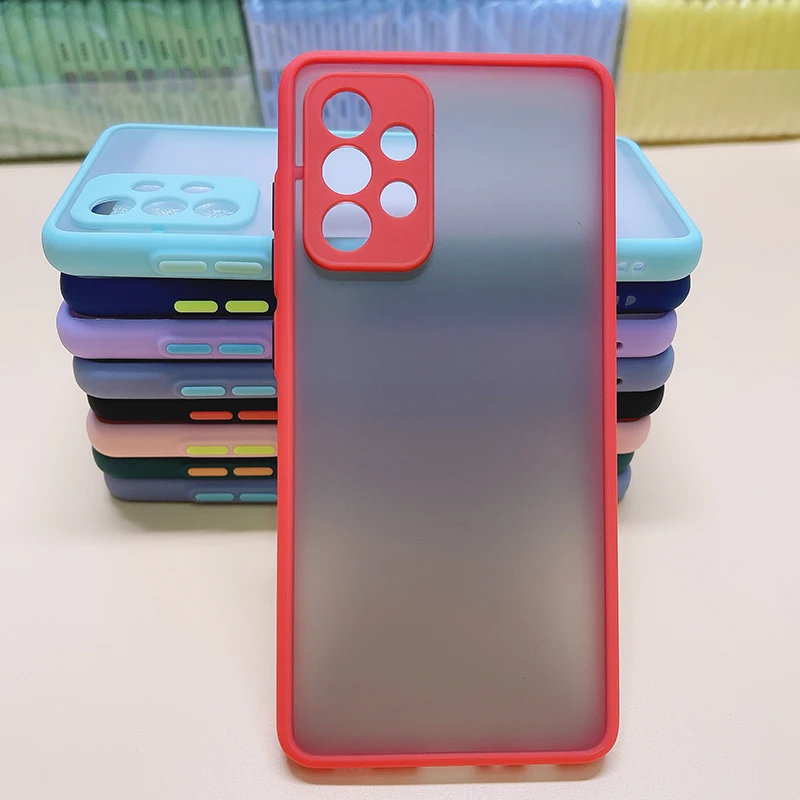 
For Samsung Case, Translucent Frosted Matte Mobile Cell Phone Case for Samsung A51 A71 A50 A52 A32 S20 S21 Ultra Cell Phone Case 