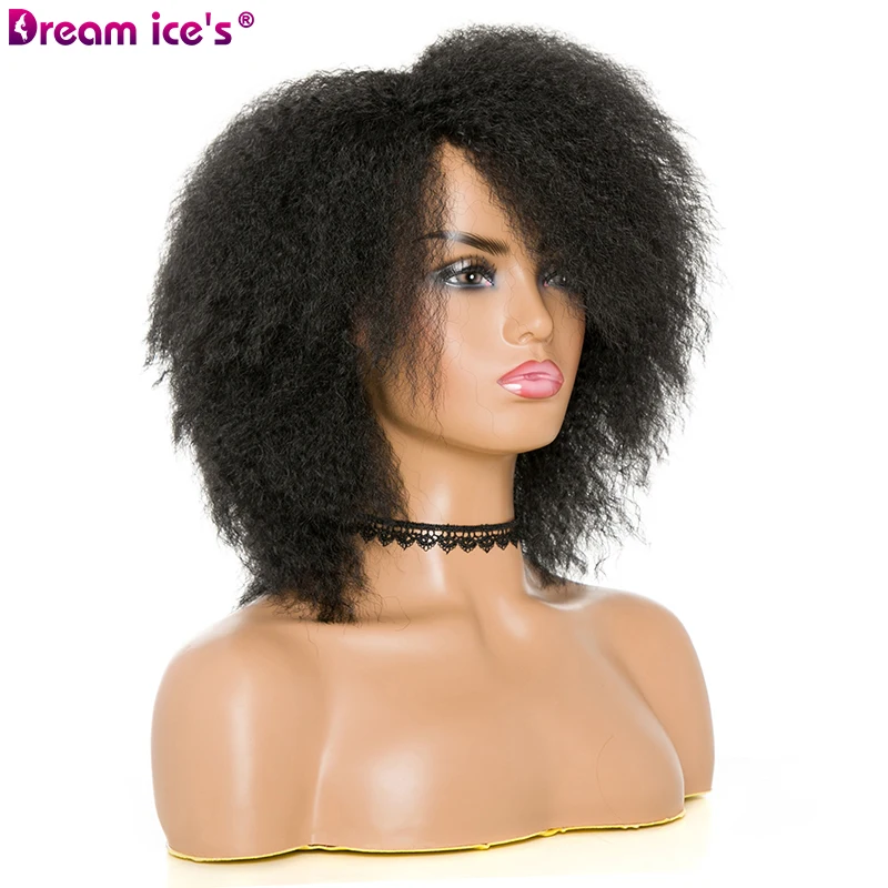 Женские кудрявые короткие афро-парики Dream.Ice, 8 дюймов, натуральный черный, блонд, афроамериканский синтетический парик для женщин