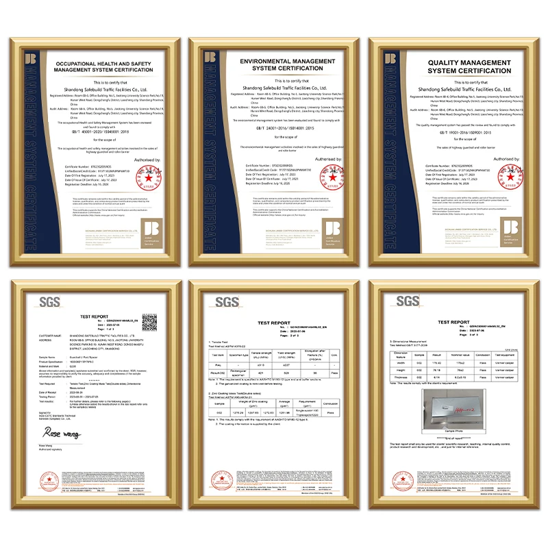 Roadway Galvanized W Beam Guardrail Q235 Q345 Road Safety Guardrail CE Certificate Standard Highway Guardrail