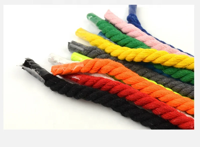 Olian 8mm 10mm 12mm Three strands of Cotton Decorative Ropes Twisted String Braided Organic Shoe Laces Round Rope for DIY