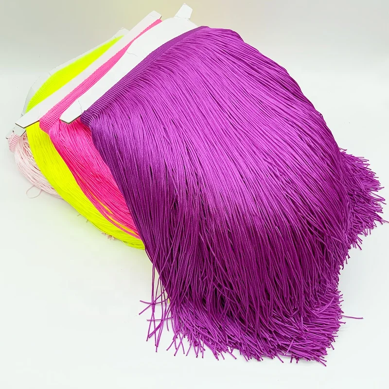 Wholesale 30cm Wide Lace tassel fringe trim Tassel Fringes Trimming fabric For DIY Latin Dress Stage Clothes Accessories