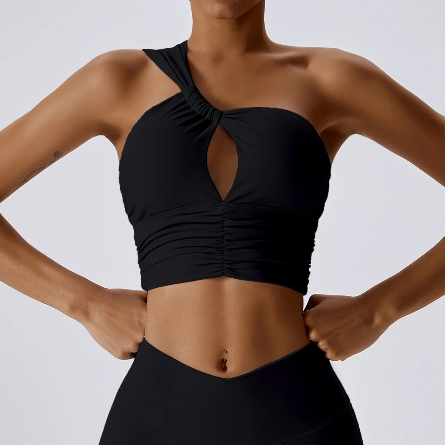 Female Workout Clothes Sexy One Shoulder Sports Bra Gym Fitness Running Women Sportswear Breathable