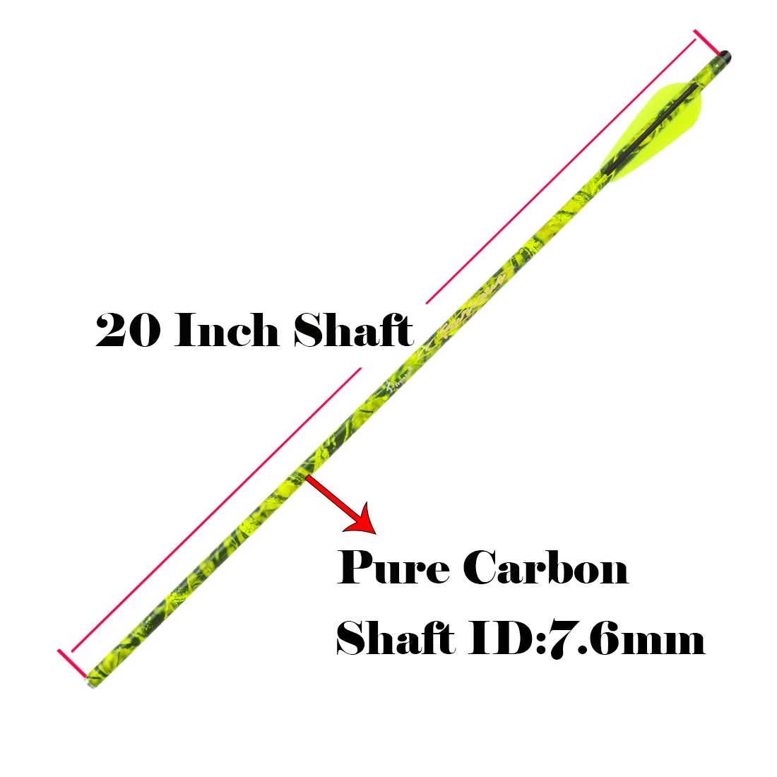 Best Crossbow Bolts Pure Carbon 20 Inch Shaft Camo Design for Crossbow Hunting Bow Arrows