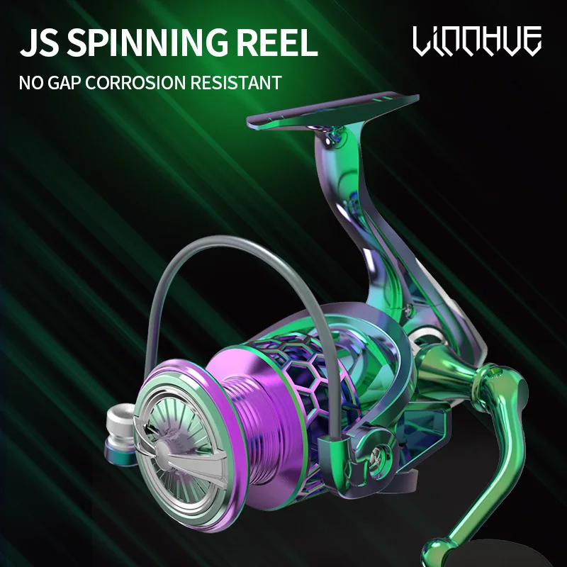 LINNHUE Reel Fishing JS1000-6000 4BB Max Drag 12kg Spinning Reel Accessories Equipment for fishing Goods Pesca Fishing Reel