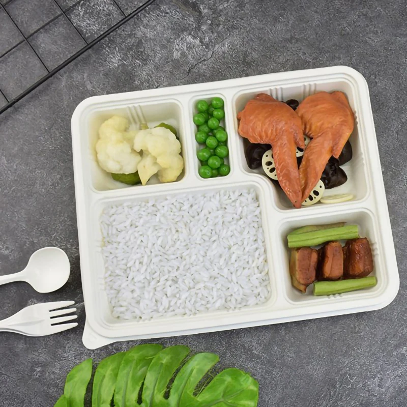 manufacturer disposable packaging food container cornstarch lunch box for restaurant