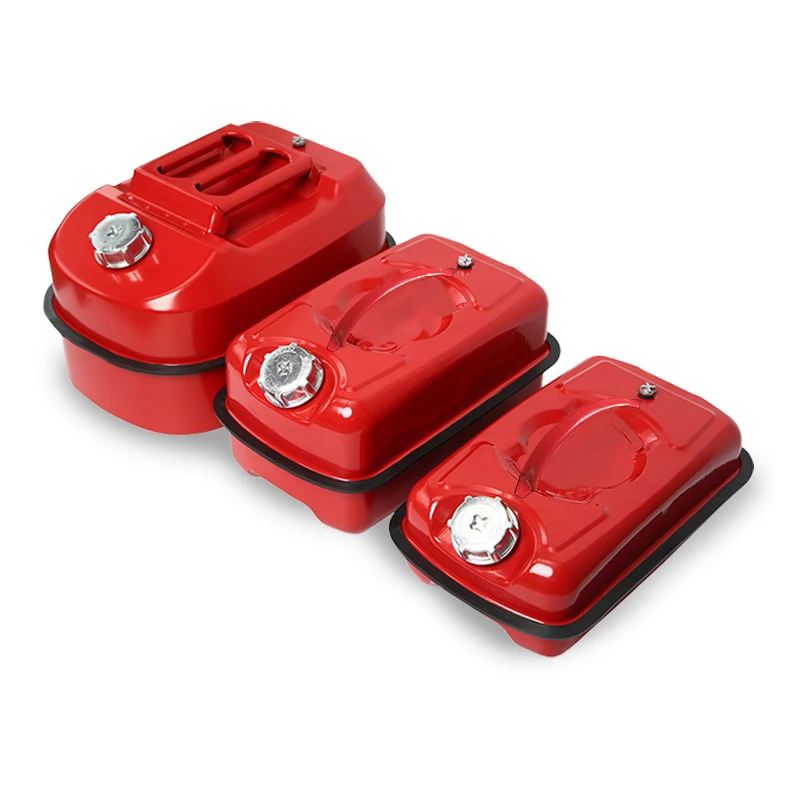 Japanese style red steel 20L 10L Jerry can standing diesel can for car refueling