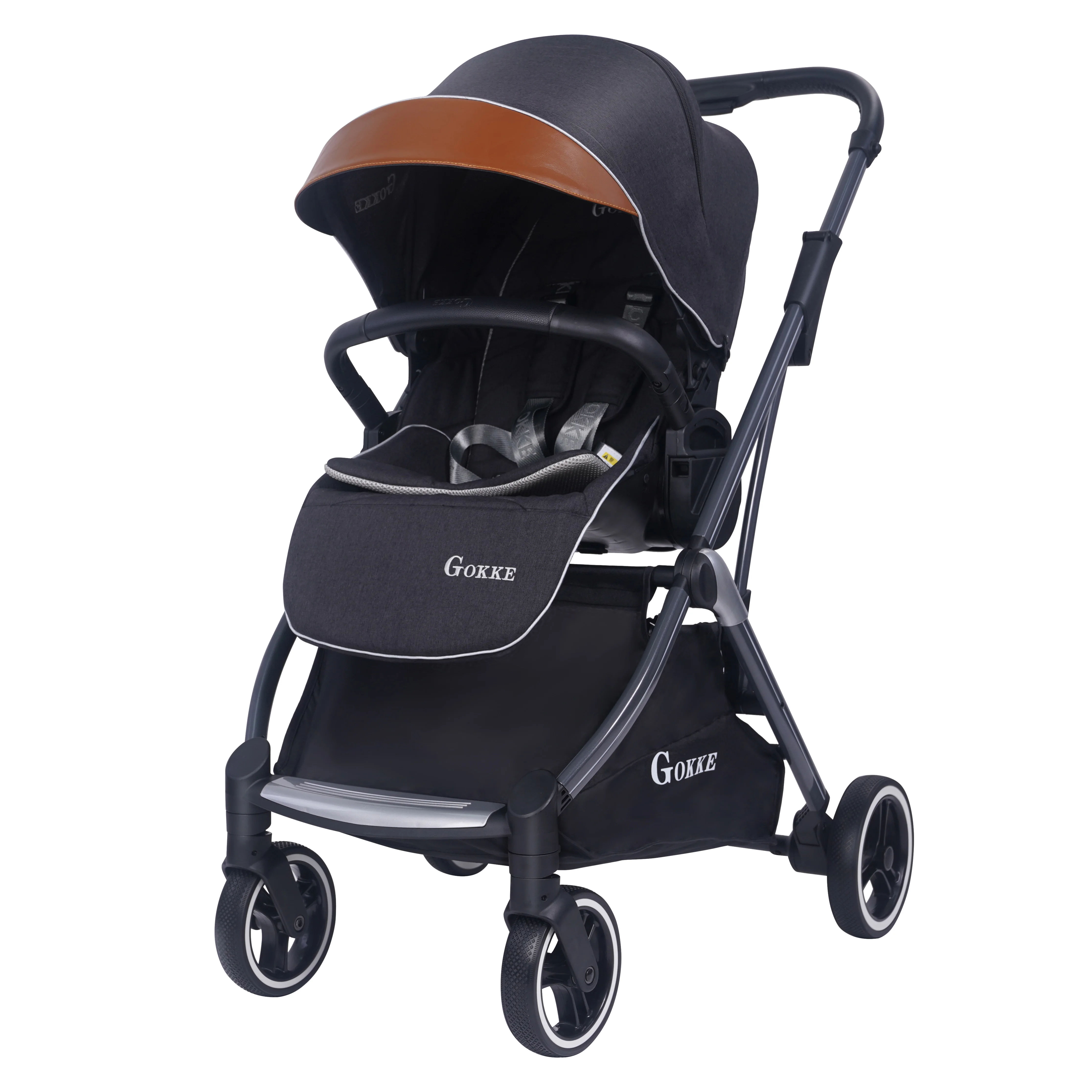 Экологически чистая большая Складная легкая детская коляска из полиуретана