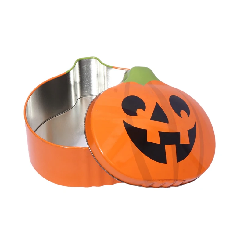 Customizable Halloween Pumpkin Decorative Metal Box Wholesale Candy Container with Bulk Order Available Tin Box