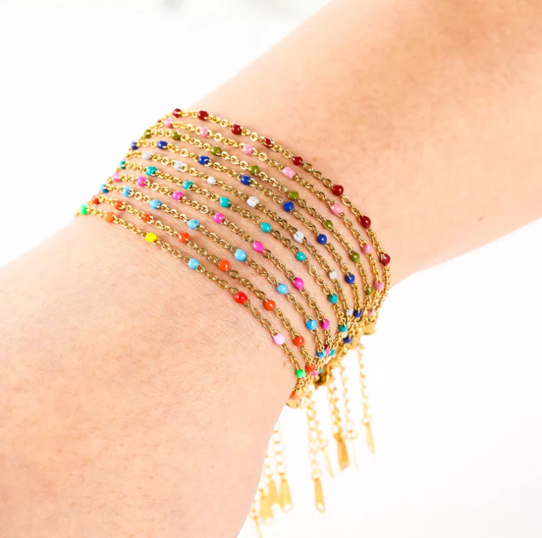 Stainless Steel Chain Bracelets for Woman Bangles Gold Color Link Miyuki Femme Beads Bracelet Anklet 2021 Jewelry