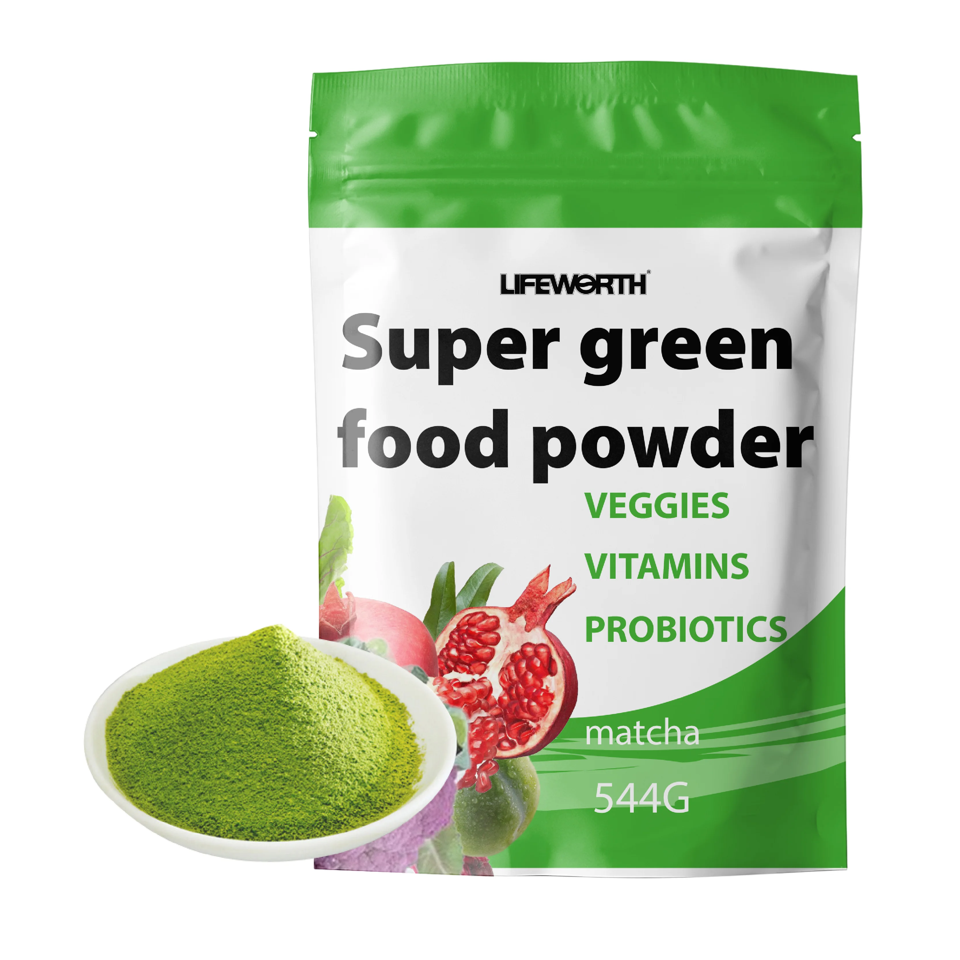 LIFEWORTH support immune boost dietary fiber supplement green superfood powder vegetables and fruits mix