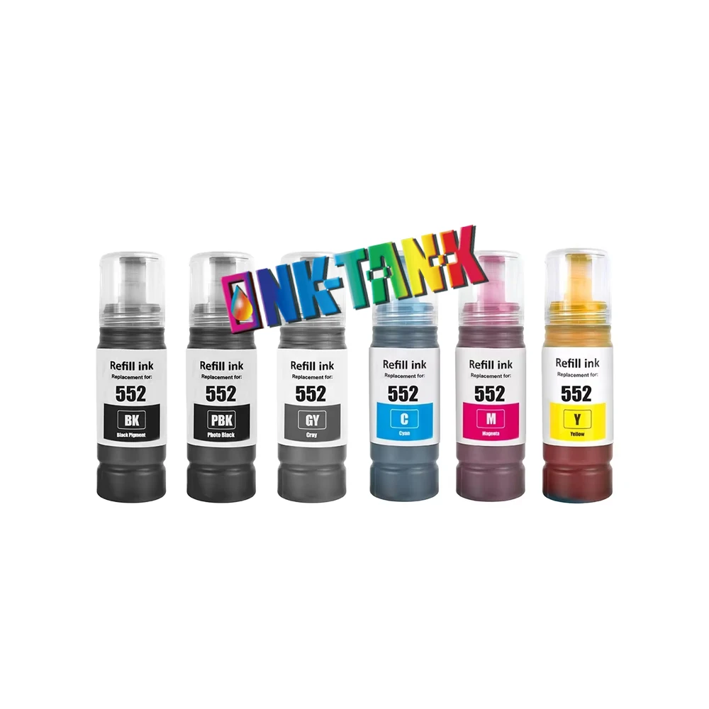 INK-TANK T552 552 премиум цвета совместимый объем бутылки на водной основе пополнения чернил красителя для Epson ET-8500 ET-8550 принтер