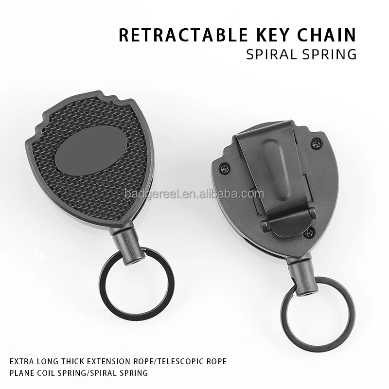 Heavy Duty Carabiner Retractable Keychain Antitheft Outdoor Yoyo Reel Clip Key Ring Robbery Protection Badge Holder