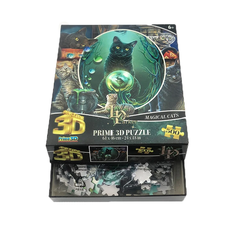 New Design OEM 500 1000p Pieces Paper Jigsaw Puzzle For Adults Gifts Lenticular 3D Jigsaw Puzzles