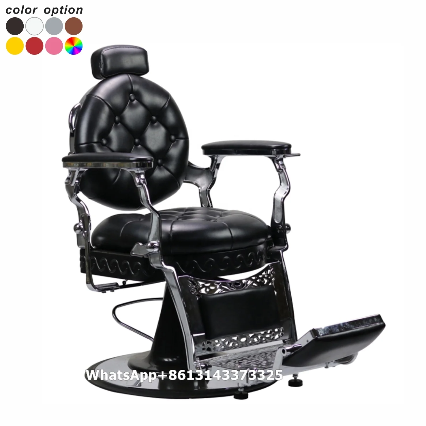 Antique black heavy duty barber chair vintage hairdressing furniture Custom quality hair salon equipment BC8868