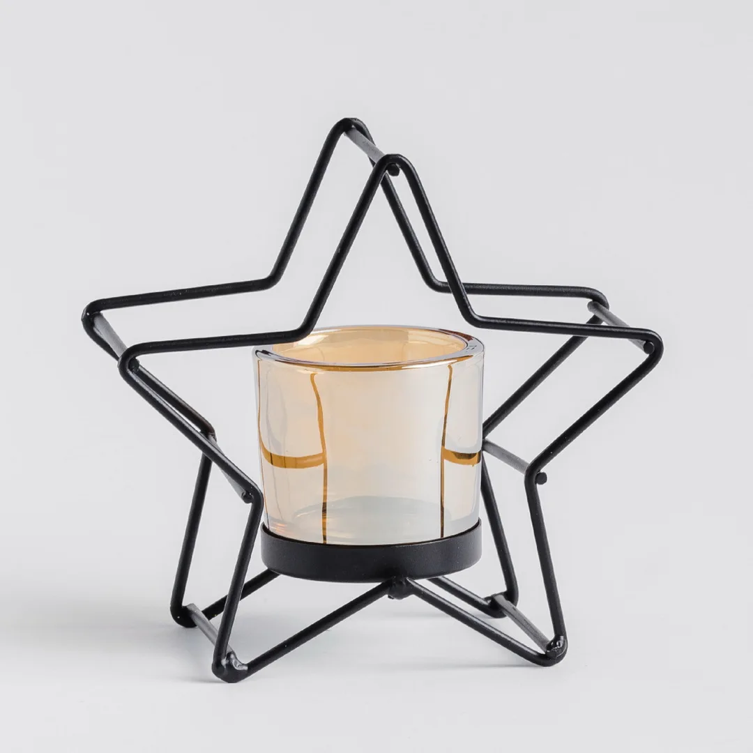 Luxury Gold Star Tree Candle Holder Metal Modern Wedding Garden Christmas Party Decoration and Candle Stand for Home Table Deco
