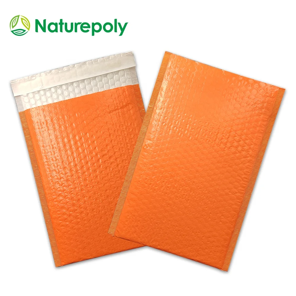 26,5*16 см цвета: оранжевый, биоразлагаемый настраиваемый почтовый пакет из пузырчатой пленки двойная клейкая защита от влаги
