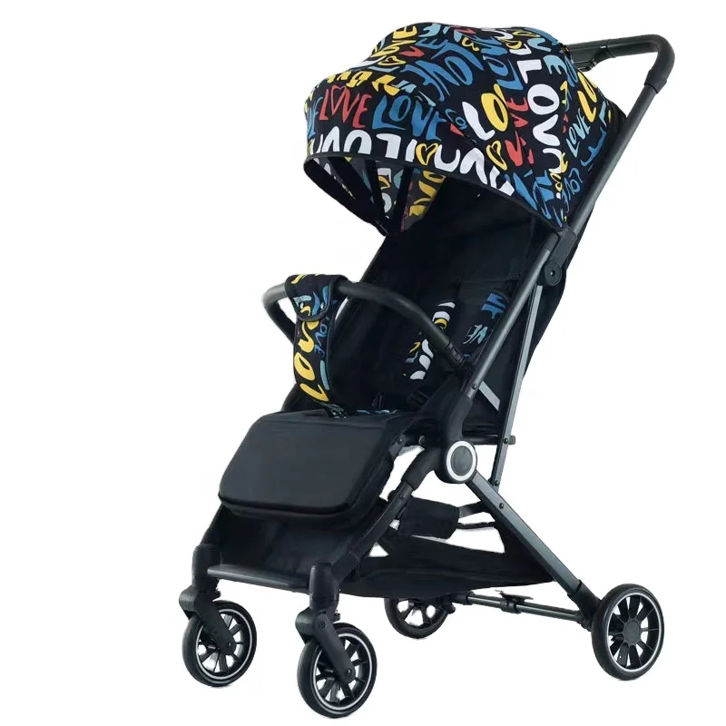 fashion baby kinderwagen high view good linen fabric easy fold luxury travel system baby pram stroller for 0-4 years old kids