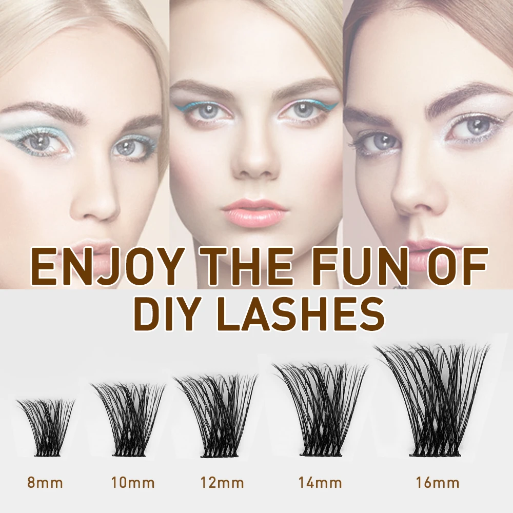 Wholesale Diy Lash Extensions Small Cluster Natural False Eyelashes Wispy Fluffy Grafting Segmented Cluster Lash Bond And Seal