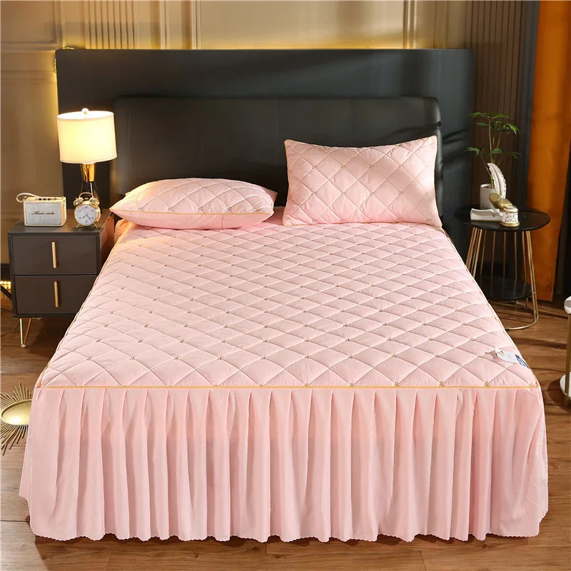 bed skirt soft and warm 100% cotton high end quilted queen for
