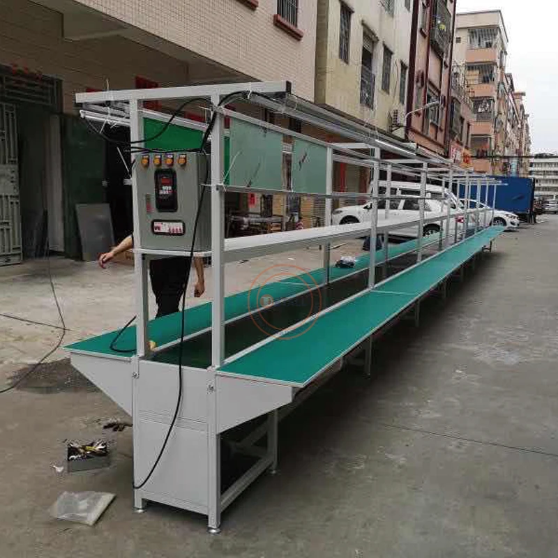 Mobile phone assembly line system independent working tables belt conveyor assemble line