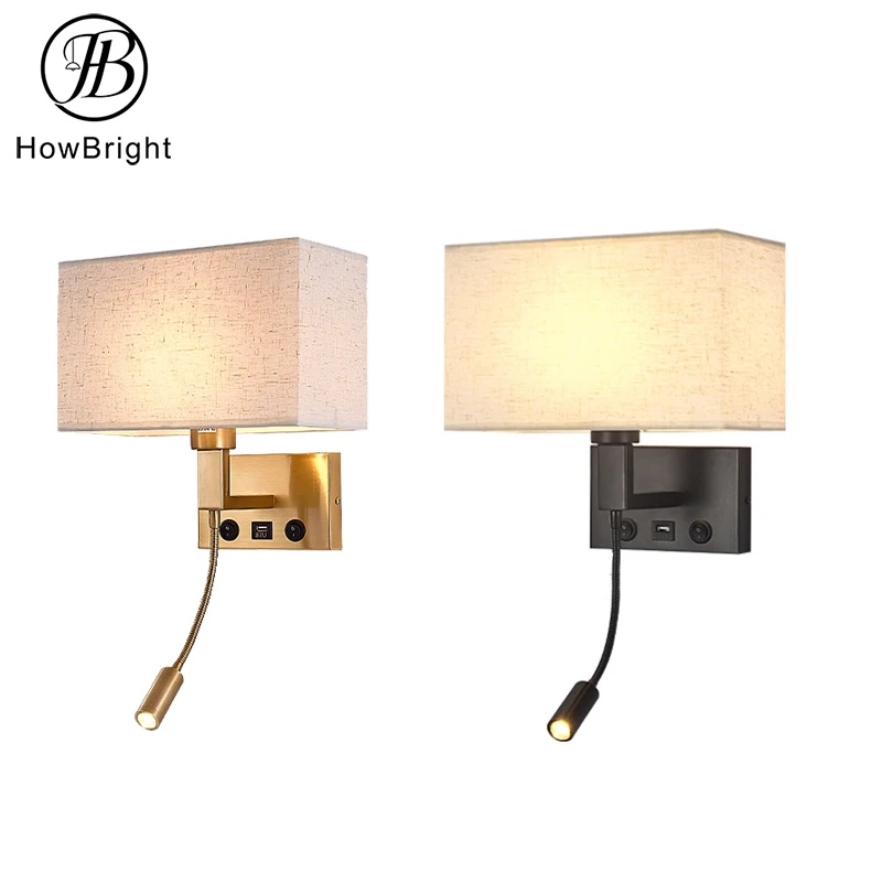 Luxury LED Indoor Wall Lamp Home Bedroom Reading Light Living Room Wall Light Hotel Decorative Light With USB