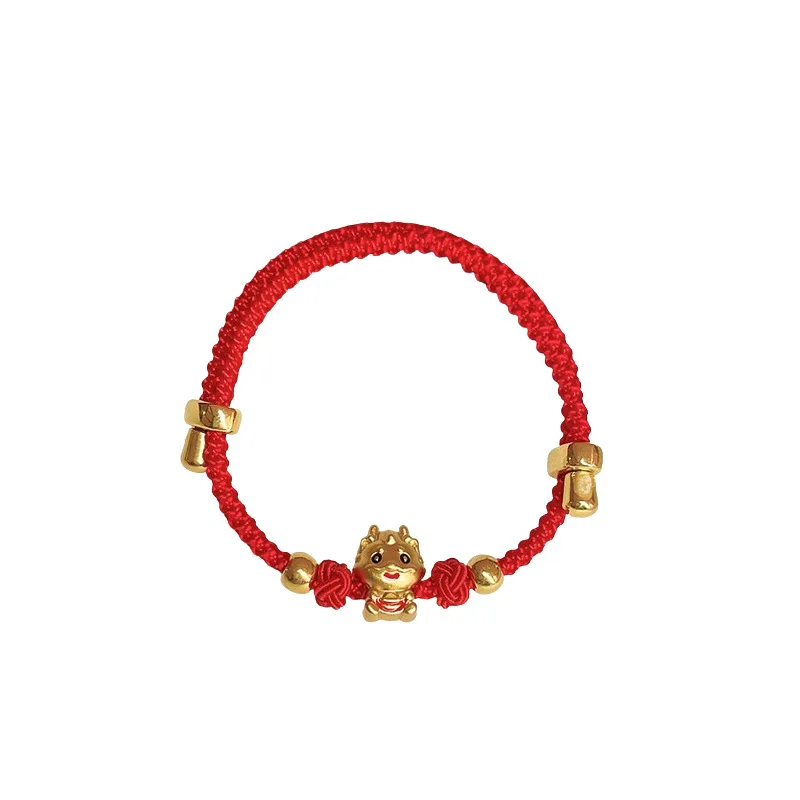 Плетеный браслет из красной веревки в Форме Дракона