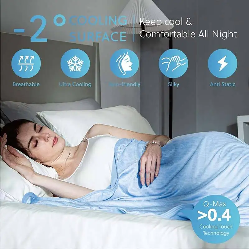 Nature Arc-Chill Double Sided Soft Summer Hill Hot Sleepers Night Sweats Cooling Fiber Blanket
