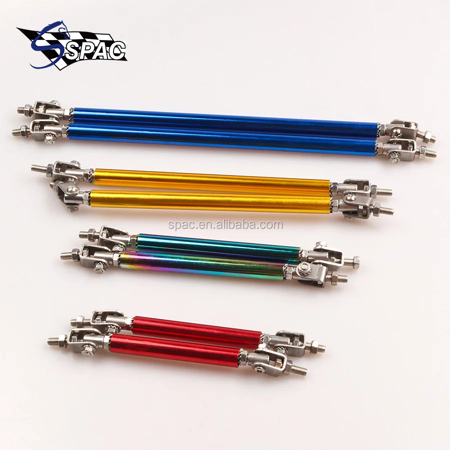 2Pcs Front Bumper Lip Splitter Rod Strut Tie Bar Support Kit