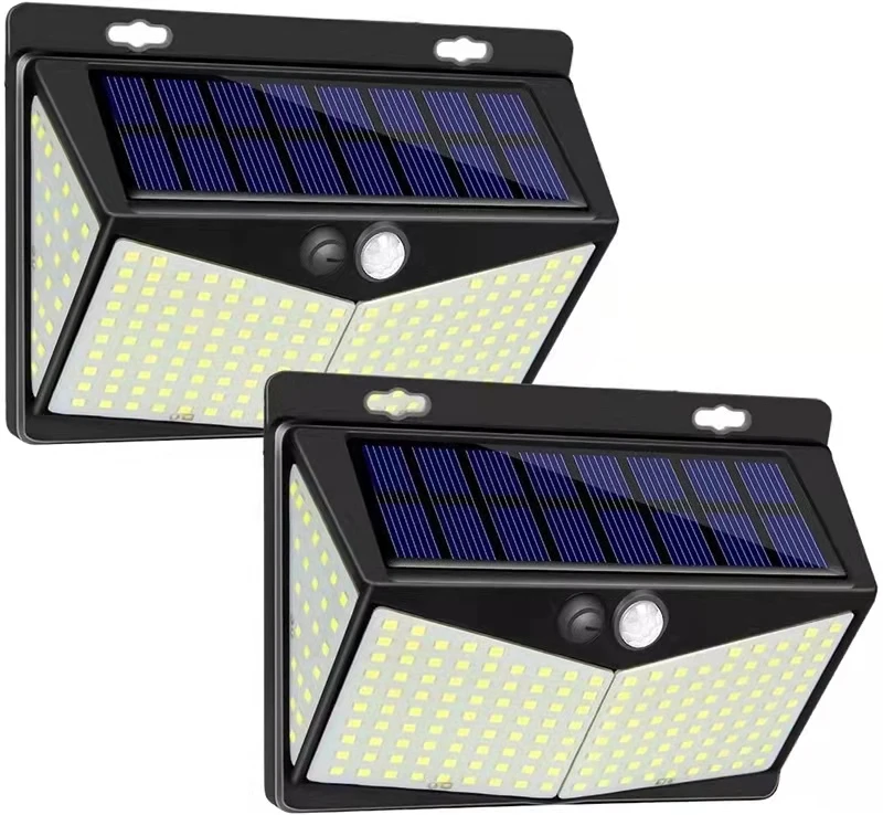 High Power Outdoor 208 LED Solar Light Garden Wall Lamp PIR Motion Sensor Human Body Induction Wall Light