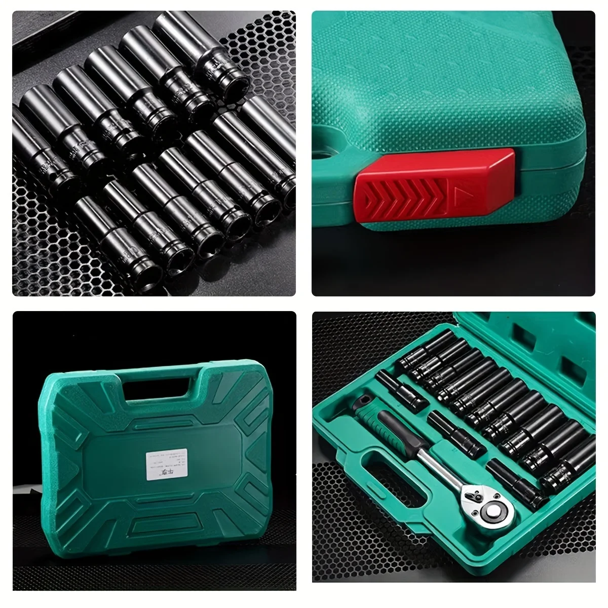 14-Pcs Half Auto Large Ratchet Combined Maintenance Tool Pneumatic Extended Sleeve OEM CR-V Hard Case Auto Repair Tool Kit
