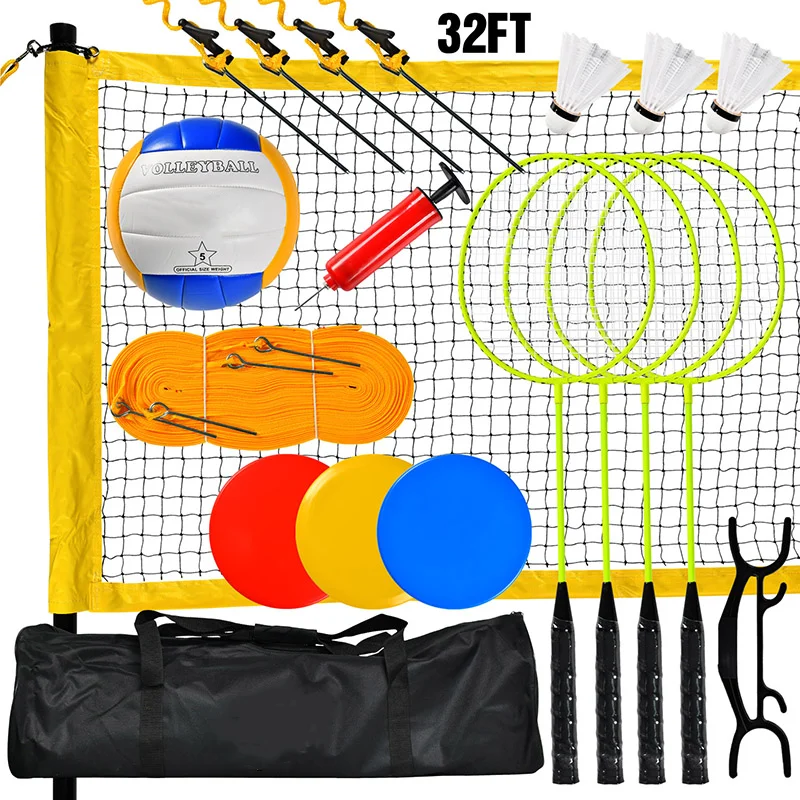 Wholesale Professional Volleyball Net for Lawn, Backyard, Easy Set up Badminton & Volleyball net set