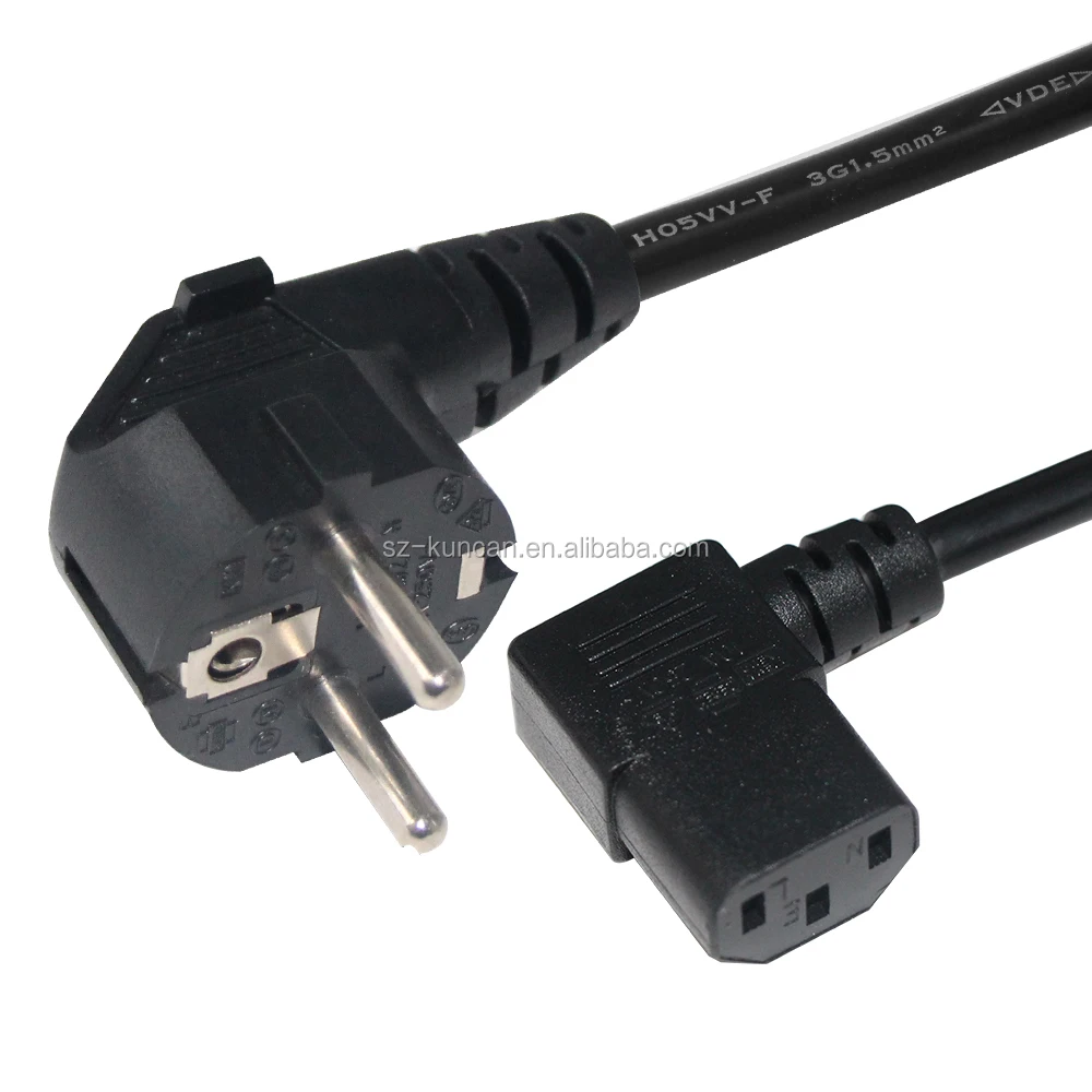 European Standard 2 Pin Plug Extension 220v 230v Supply 3 Round C13 Cabl 16a 250v Eu Ac Power Cord Cable