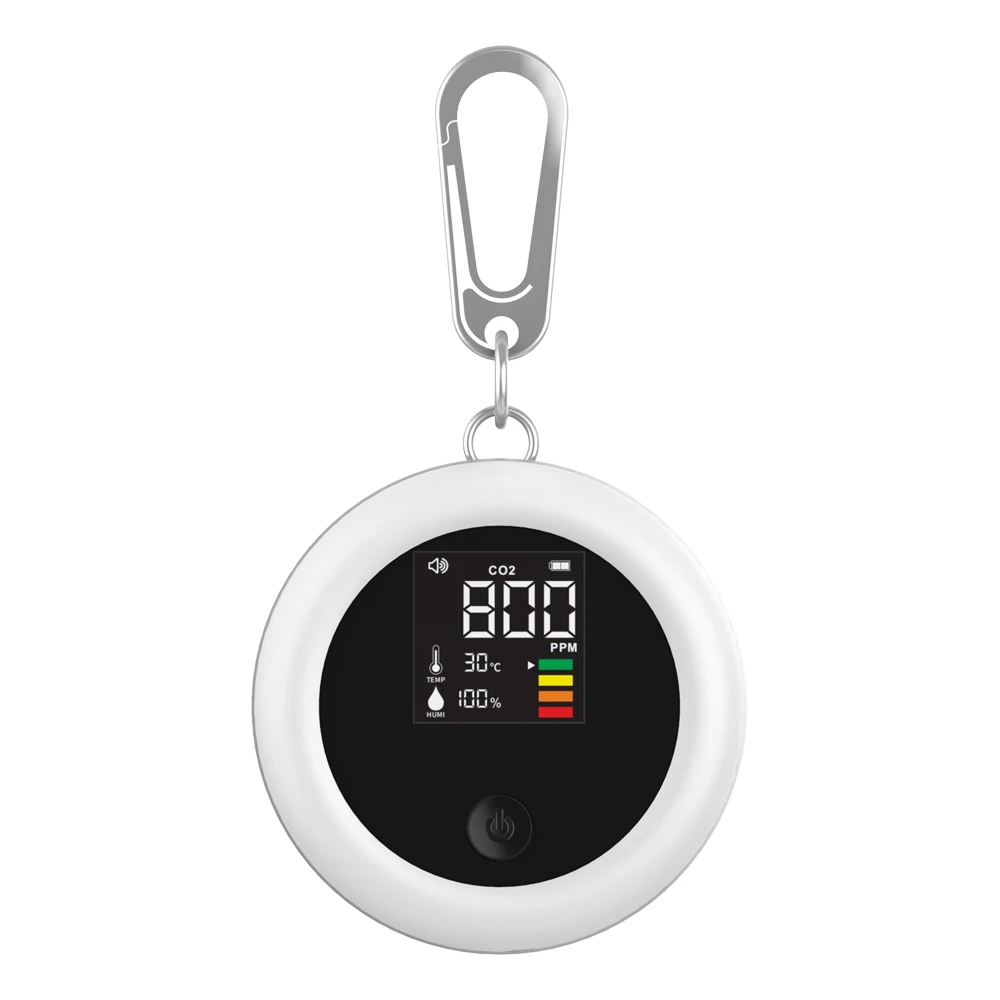 3-in-1 CO2 Monitor Air Quality Monitor USB Rechargeable Indoor Temperature Humidity Carbon Dioxide Detector Greenhouse Hotel