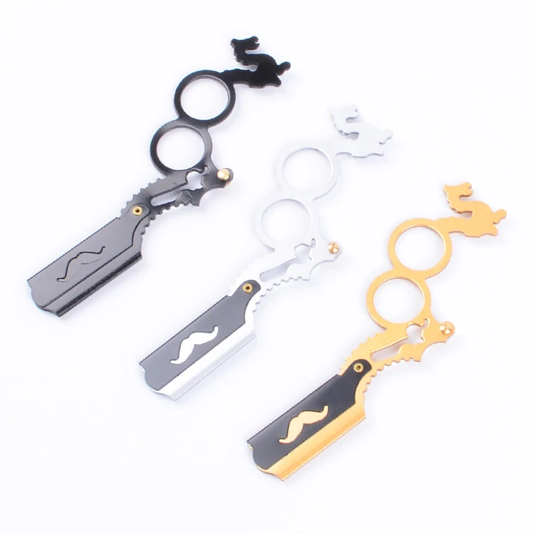 Customize Straight Edge Barber finger Razor Haircut Beard Eyebrow Shaving Tool man Manual  Razor