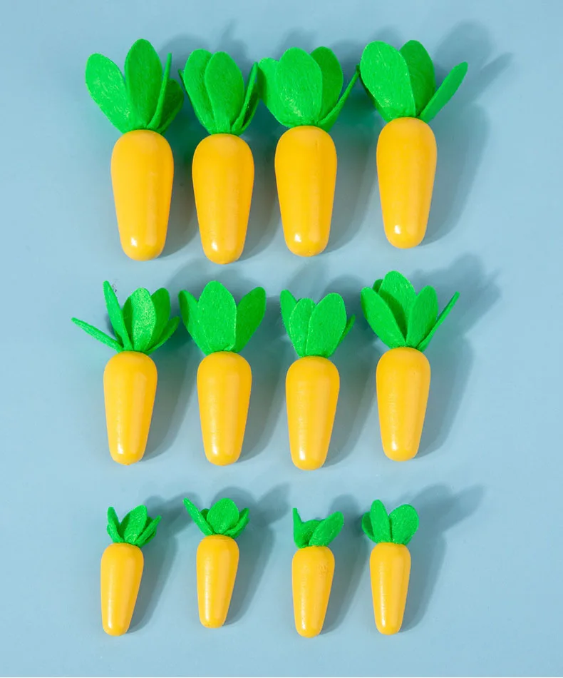 Rabbit Pulling Carrots Shape Matchnig Game For Toddlers Montessori Educational Toys Vegetable and Animal Recognition