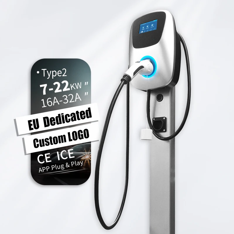 Wallbox 7KW 11KW 22kw Type1 type2 Level 2 3 phase Fast Charging Station EV Wall Charger 32A Wall Mount EV Charger
