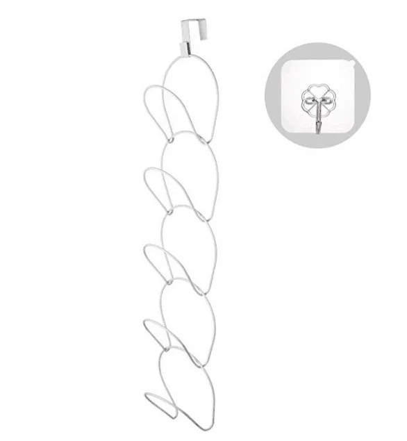 Multi-layer hanging type chain coat hook behind the door seamless nail-free wardrobe wrought iron bag scarf hat storage rack