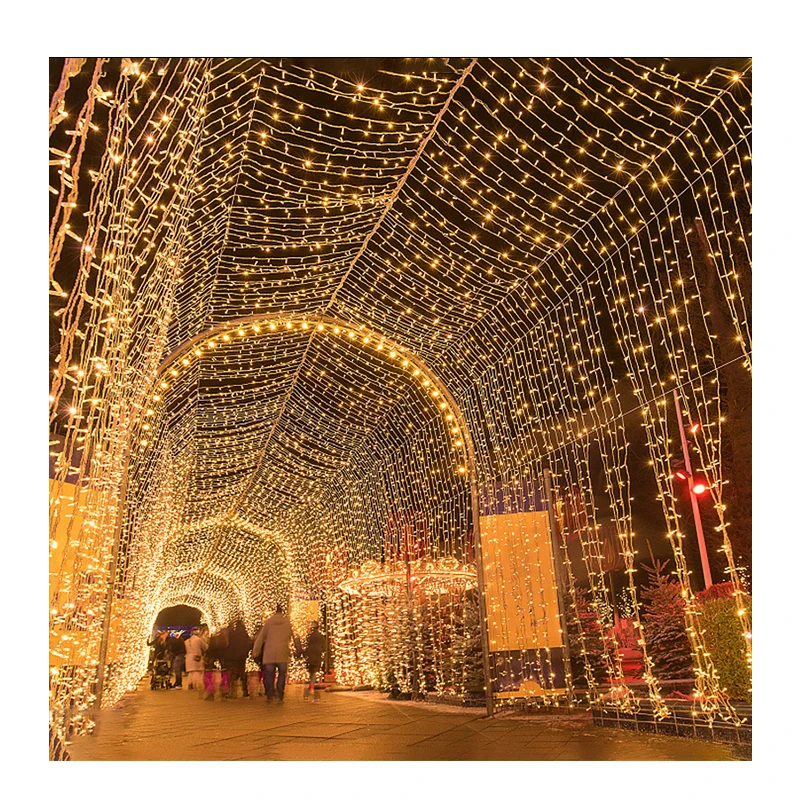 IP44 Waterproof Outdoor Solar Garden String Lights 220V Christmas Party Decorations with 100LED Outdoor Christmas Decorations