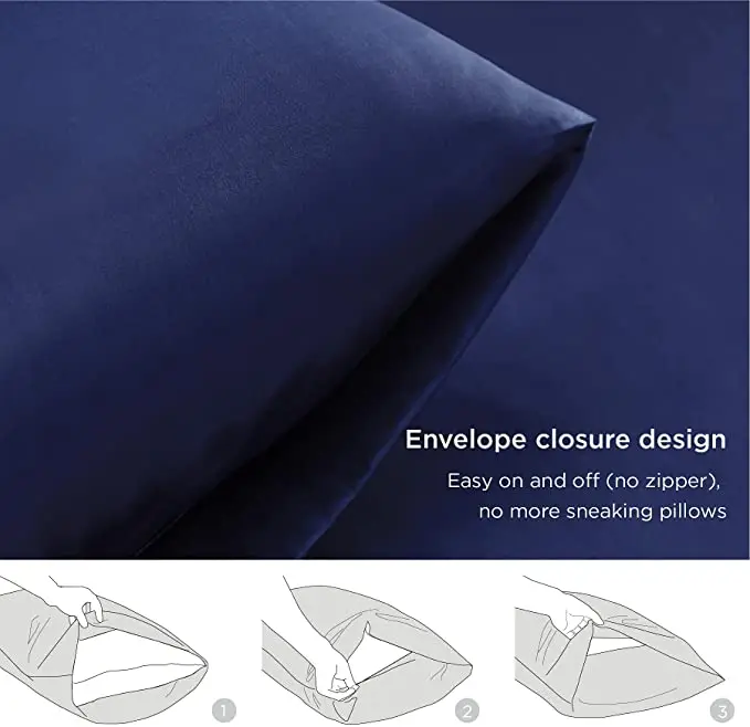 2pcs Luxury Soft Satin Silk Pillowcase Perspiration and Breathable 100% Natural Satin Silk Pillow case