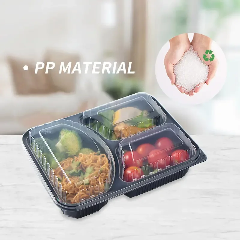 5 Compartment Takeout Reusable Meal Prep Food Container Microwave Freezer Safe Plastic Lunch Box