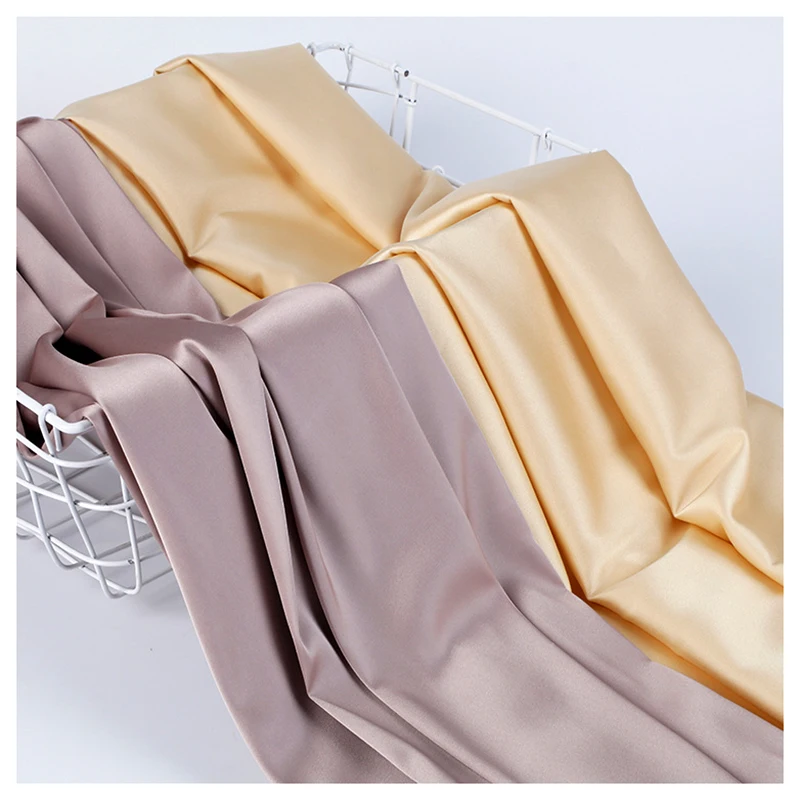 YX30 Wholesale 105gsm Soft 92% Polyester 8% Elastane Stretch Charmeuse English American Satin Fabric Rolls Textile