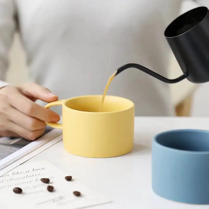 Wholesale 200ml modern style matt solid color ceramic coffee mugs