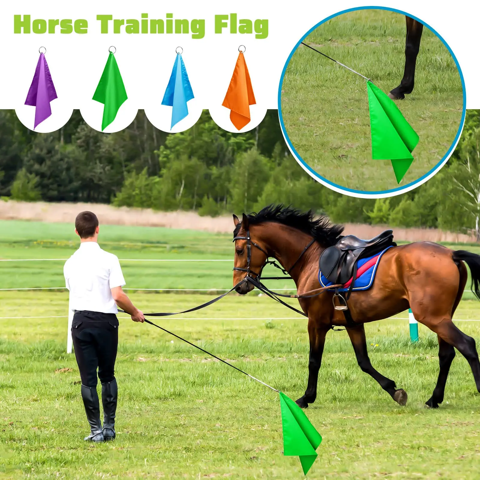 Wholesale Custom Horse Equipment Accessories Training Flag Horse whip flag whip Equestrian Whip with telescopic stick