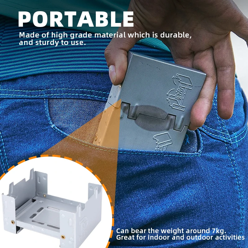 Outdoor picnic backpacking folding Alcohol Burner Mini Pocket stove lightweight solid fuel portable camping stove