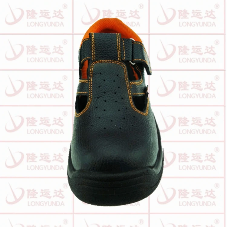 Anti smashing steel toe Summer safety shoes no lace anti slip working protection shoes